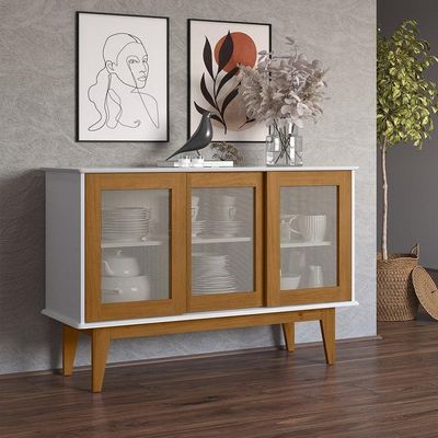 Aparador Buffet Detroit 3 Portas Branco/nature - Tebarrot
