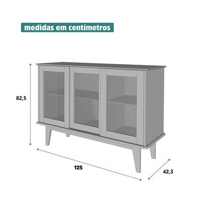 Aparador Buffet Detroit 3 Portas Branco/nature - Tebarrot