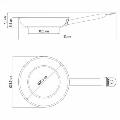 Frigideira Tramontina Rasa Professional Em Aço Inox E Revestimento Cerâmico Grafite 30cm