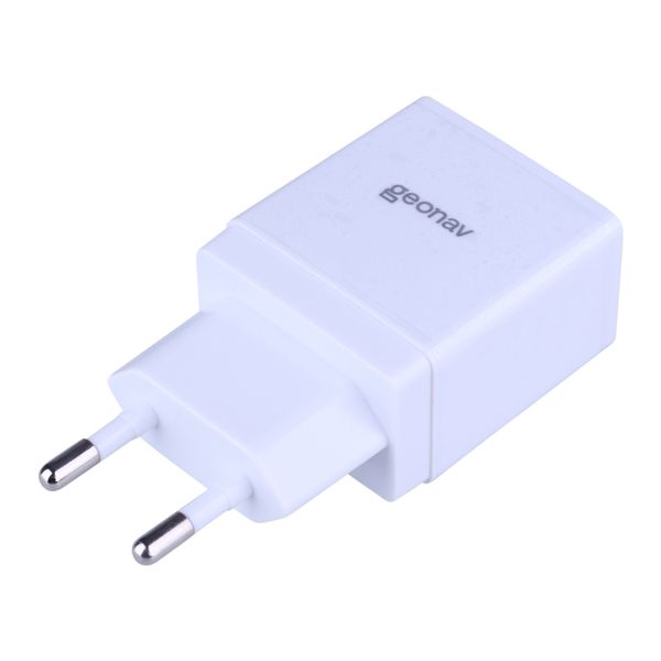 Carregador de Parede Geonav com 2 Saídas USB Entrada 100-240V Saída 3,4A Branco