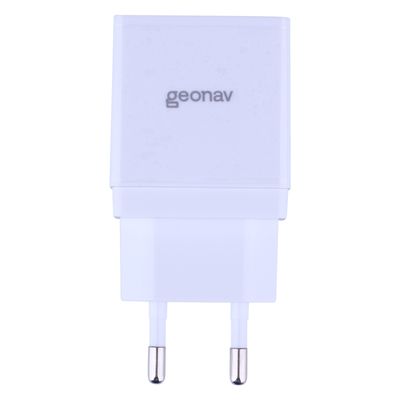 Carregador de Parede Geonav com 2 Saídas USB Entrada 100-240V Saída 3,4A Branco