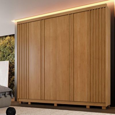 Guarda Roupa Noruega 6 Portas 6 Gavetas 12 Prateleiras Cinamomo