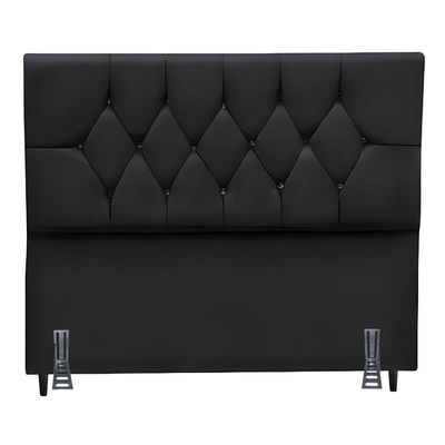 Cabeceira Para Cama Box King 195 Cm Manuela Com Frame Suede Preto
