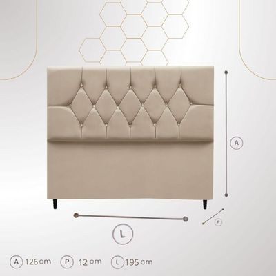 Cabeceira Para Cama Box King 195 Cm Manuela Com Frame Suede Preto