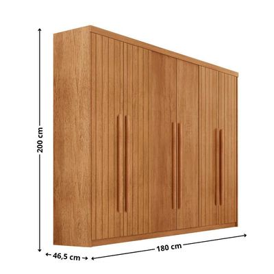 Guarda Roupa Casal Toronto Mdf 6 Portas 2 Gavetas Moderna Naturalle Sem Pés