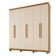 Guarda Roupa Milão 6 Portas 3 Gavetas 7 Prateleiras - Beneti Cinamomo Off