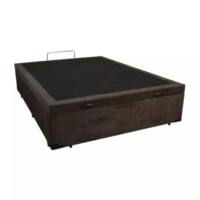 Cama Box Baú Blindado Casal Extremo Reforçado Homequeen Suede Marrom 41x138x188