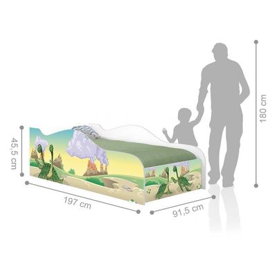Cama Fun Dinossauro Irmãos Solteiro Com Colchão