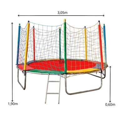 Cama Elastica 3,05m Escorrega Medio Gangorra Piscina De Bolinhas 1,50m Com 1000 Bolinhas