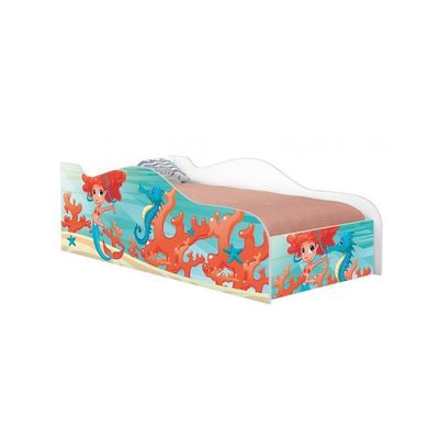 Cama Carro Fun Adesivada Sereia Menina Solteiro