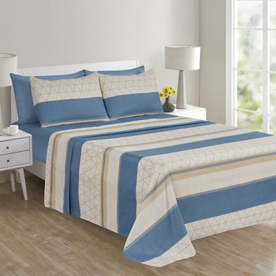 Jogo de Cama Queen Cazza Ivory Geo em Microfibra Estampado - Item Sortido