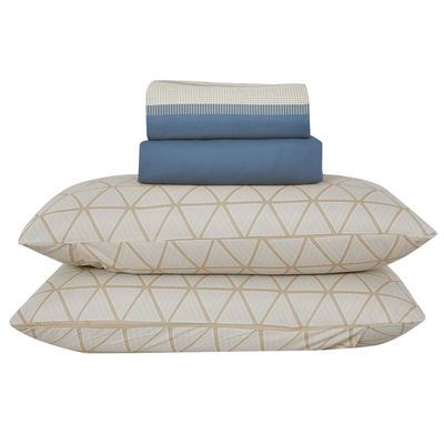 Jogo de Cama Queen Cazza Ivory Geo em Microfibra Estampado - Item Sortido