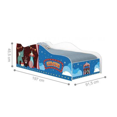 Cama Carro Fun Adesivada Circo Picadeiro Solteiro