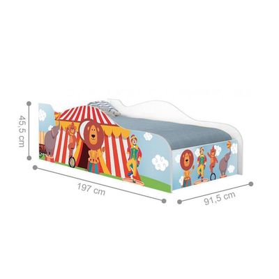 Cama Carro Fun Adesivada Circo Solteiro