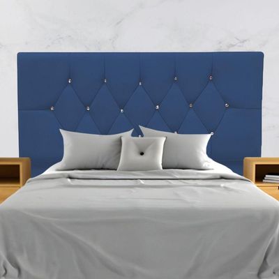 Cabeceira Para Cama Casal 140 Cm Melisse Com Frame Suede Cor:azul Marinho