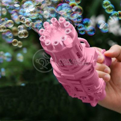 Máquina Elétrica Brinquedo Tiktok Lança Bolhas Sabão Mágica Criança Infantil Rosa