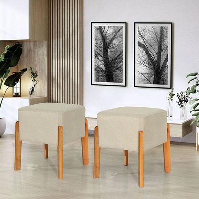 Puff Apolo Decorativo Pequeno Bege
