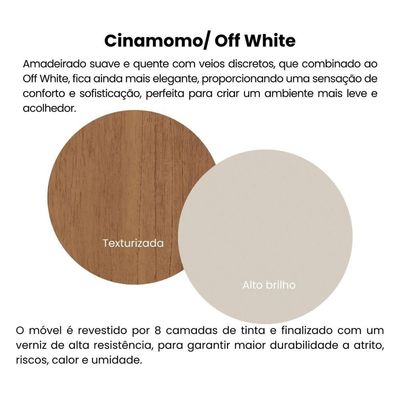 Mesa De Apoio 1 Gaveta 65 Cm Porta Usb Arly Cinamomo Off White