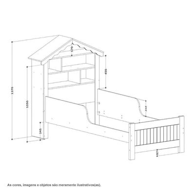 Cama Solteiro Casinha Princesa Branca E Rosa
