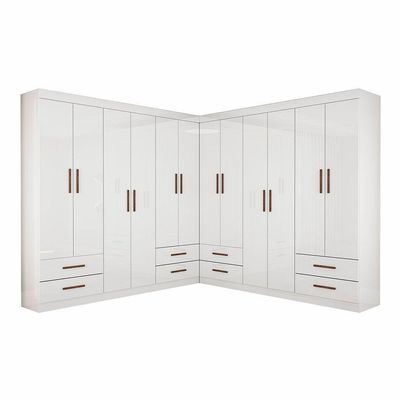 Closet Casal Duplo Lu 12 Portas 8 Gavetas Branco