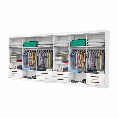 Closet Casal Duplo Lu 12 Portas 8 Gavetas Branco