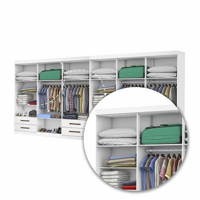 Closet Casal Duplo Lu 12 Portas 8 Gavetas Branco