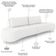 Sofá 4 Lugares Para Sala Living Orgânico Pés Metálicos 260cm Shui P08 Bouclê Branco - Lyam Decor