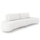 Sofá 4 Lugares Para Sala Living Orgânico Pés Metálicos 260cm Shui P08 Bouclê Branco - Lyam Decor