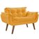 Poltrona Namoradeira Opalla Suede Base Palito Tecido Amarelo