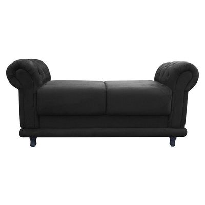 Recamier Barcelona Suede com Strass Preto