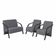 Conjunto Poltronas Vênus Braço Madeira Suede Grafite.