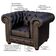 Poltrona Chesterfield com Pés Madeira Couro Preto