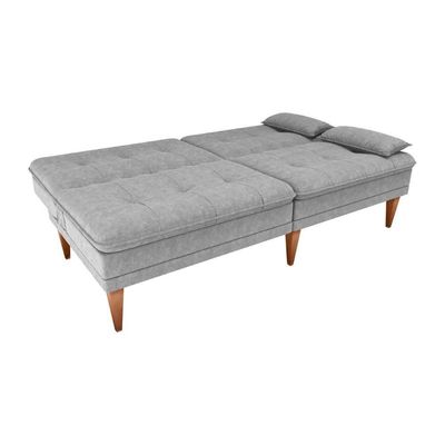 Sofá Cama 3 Lugares Reclinável Casal Premium 1,90 Larg Pietra Matrix Boucle Cinza