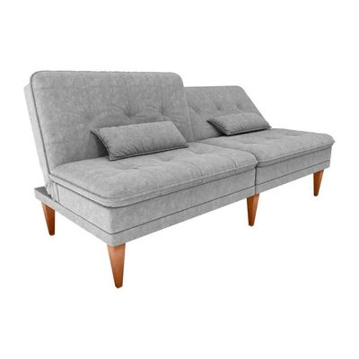 Sofá Cama 3 Lugares Reclinável Casal Premium 1,90 Larg Pietra Matrix Boucle Cinza