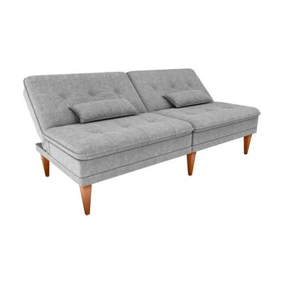 Sofá Cama 3 Lugares Reclinável Casal Premium 1,90 Larg Pietra Matrix Boucle Cinza