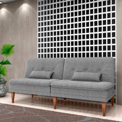 Sofá Cama 3 Lugares Reclinável Casal Premium 1,90 Larg Pietra Matrix Boucle Cinza