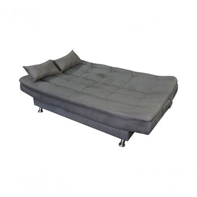 Sofá Cama 3 Lugares Com Pillow Reclinável 190 Larg Salomé Matrix Suede Cinza