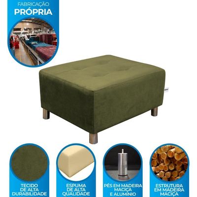 Puff Decorativo Quadrado Para Descanço Nero Matrix Suede Capuccino