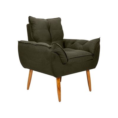 Poltrona Opala Tokio Para Descanço Confortável Toquio Matrix Suede Capuccino