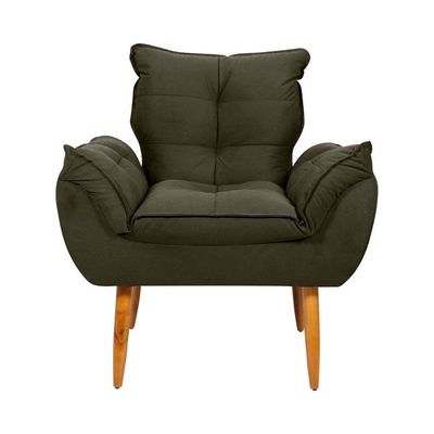 Poltrona Opala Tokio Para Descanço Confortável Toquio Matrix Suede Capuccino