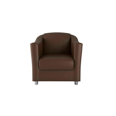 Poltrona Decorativa Confortável Para Descanço Bia Matrix Sintetico Marrom
