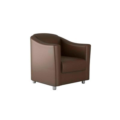 Poltrona Decorativa Confortável Para Descanço Bia Matrix Sintetico Marrom