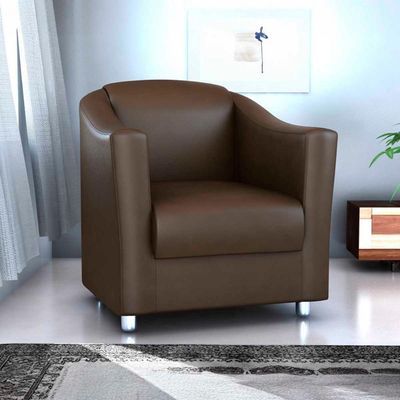 Poltrona Decorativa Confortável Para Descanço Bia Matrix Sintetico Marrom