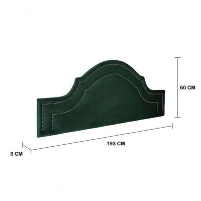Cabeceira King Luxo 193x60 Veludo Verde Tachas Fumê