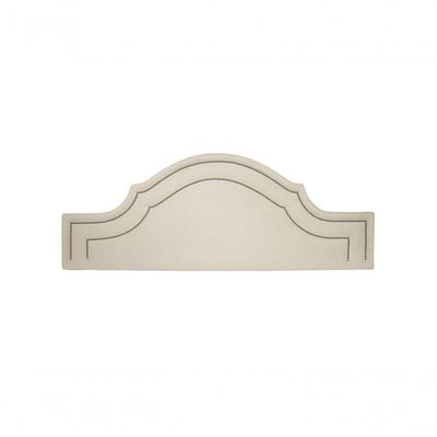 Cabeceira Casal Luxo 140x60 Suede Off White Tachas Prata