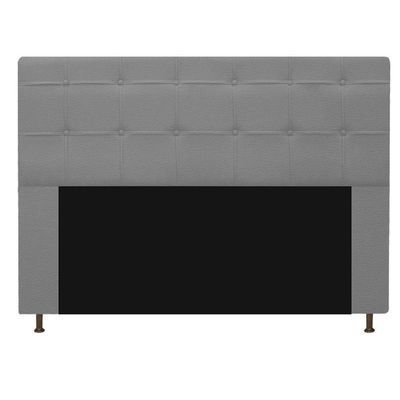 Kit Cabeceira Calçadeira Baú Estofada 140cm Casal Cinza