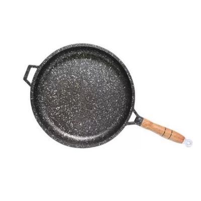 Frigideira Marmorizada Antiaderente 28cm Com Tampa De Vidro - Grill Oriental