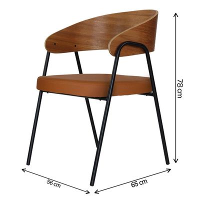 Poltrona Aero Cadeira Decorativa Com Apoio Caramelo Overseas