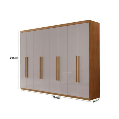 Guarda Roupa Casal Heros Com 8 Portas E 4 Gavetas Moderna Naturalle/off White