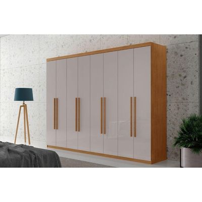 Guarda Roupa Casal Heros Com 8 Portas E 4 Gavetas Moderna Naturalle/off White